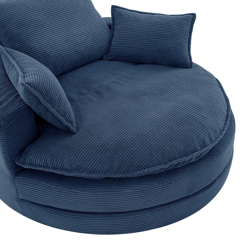 360° Swivel Accent Barrel Chair With Dual Layer Cushion And 3 Removable Pillows by HouseOfZazla