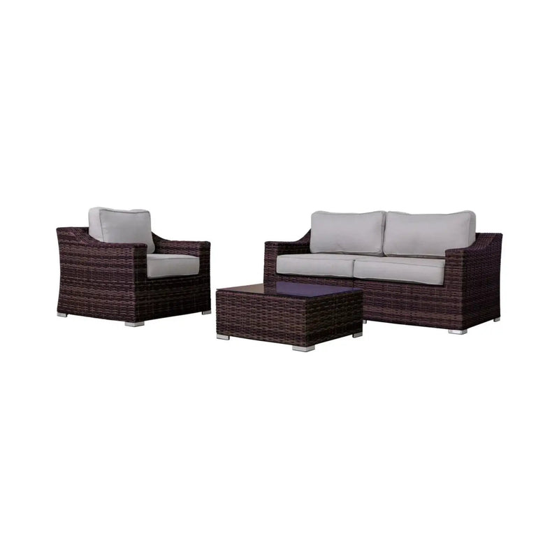 Outdoor Wicker Conversation Set With Cushions, All Weather by HouseOfZazla