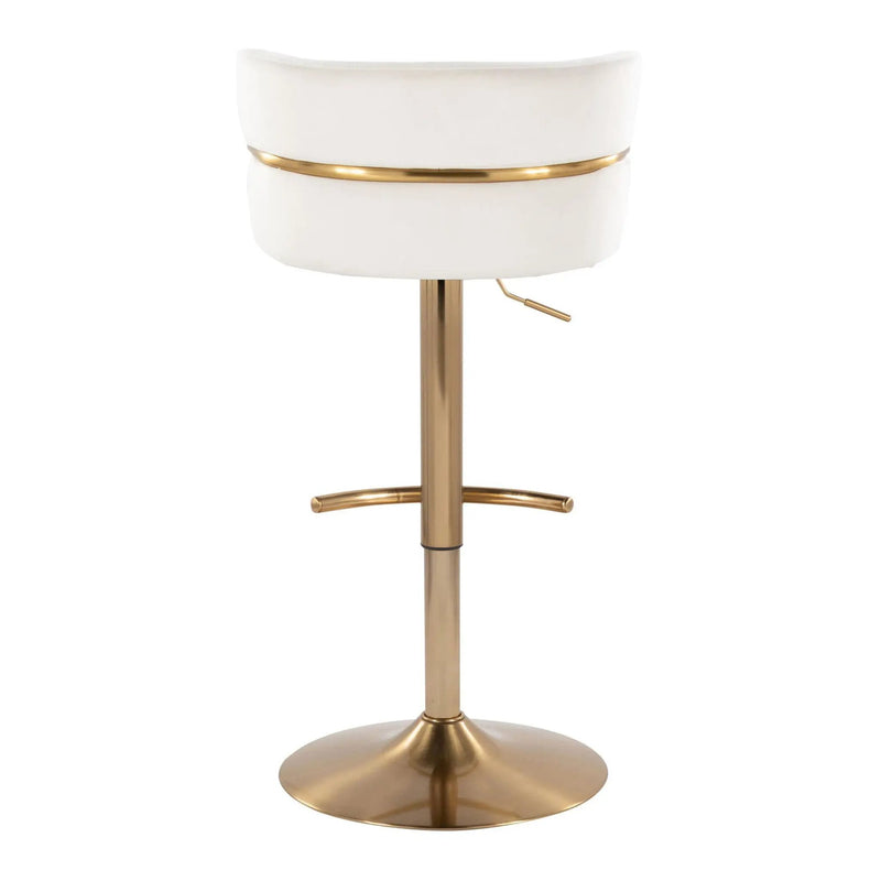 Cinch - Glam / Art Deco Adjustable Barstool With Swivel With Rounded T Footrest (Set of 2) by Unique Piece Furniture
