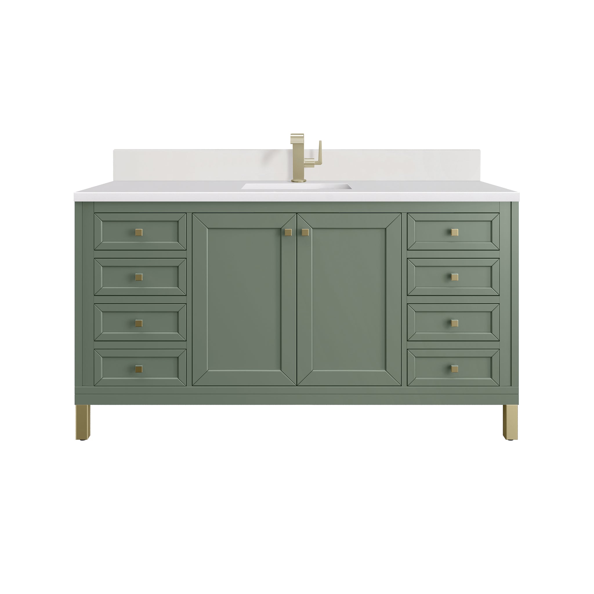 James Martin Chicago 60" Single Bathroom Vanity, Smokey Celadon, view 35