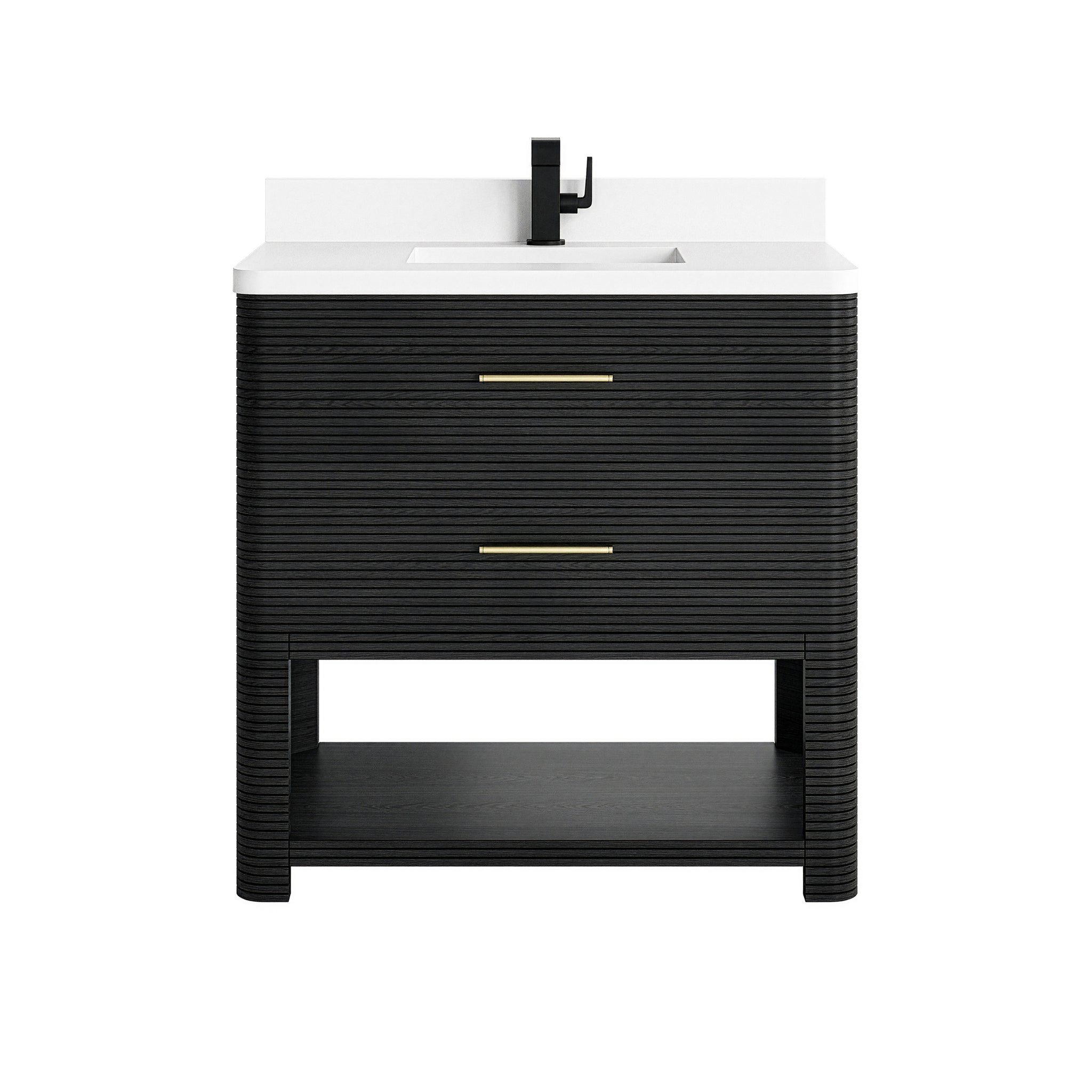 James Martin Lucian 36" Single Bathroom Vanity, Carbon Oak, view 17