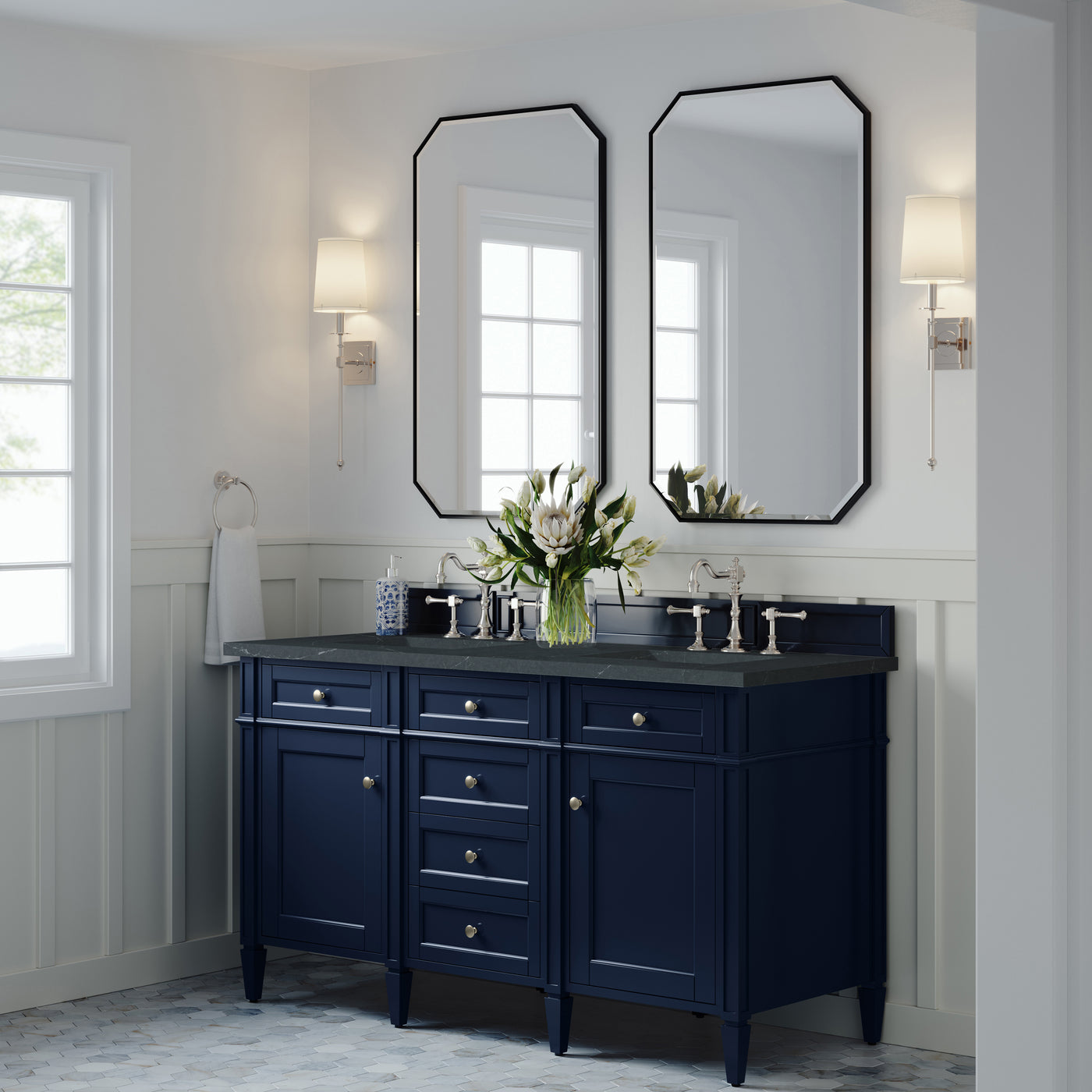 James Martin Brittany 60" Double Bathroom Vanity, Victory Blue, view 34