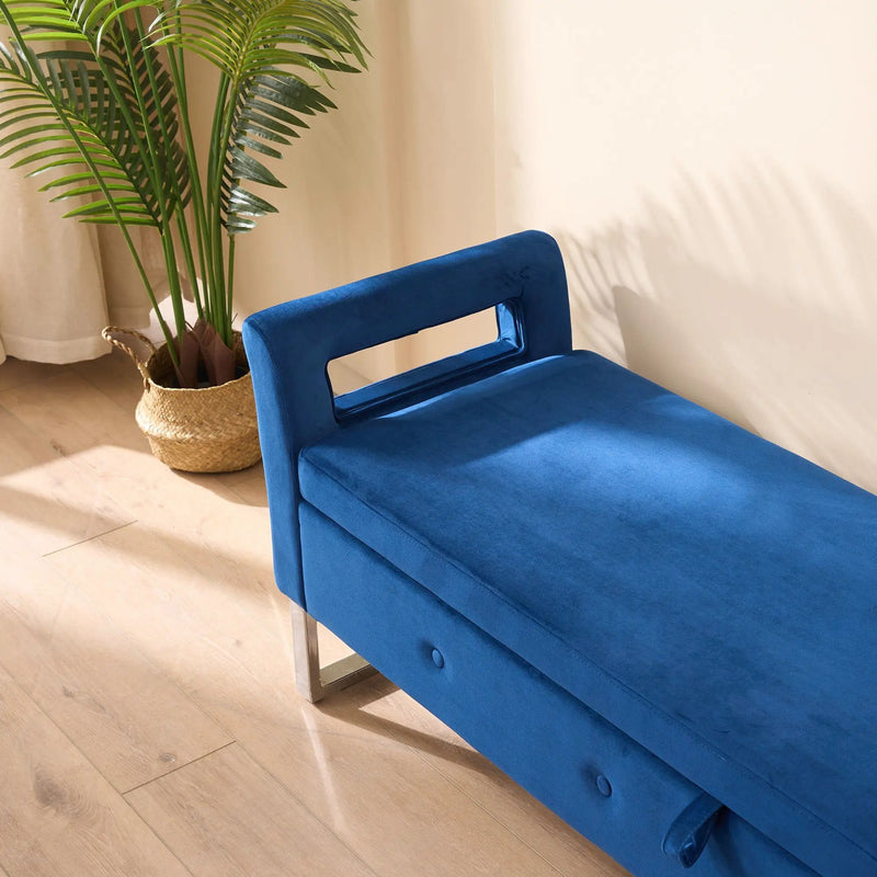 Wide Storage Soft Ottoman Bench With Armrests by Unique Piece Furniture