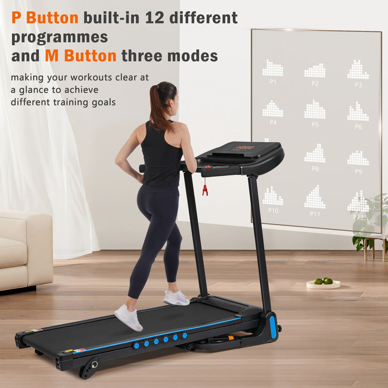 Incline Treadmill For Running & Walking, Hydraulic System Auto Folding With Type C & USB Charge For Android, 10Mph, Bluetooth Speaker - Black by HouseOfZazla