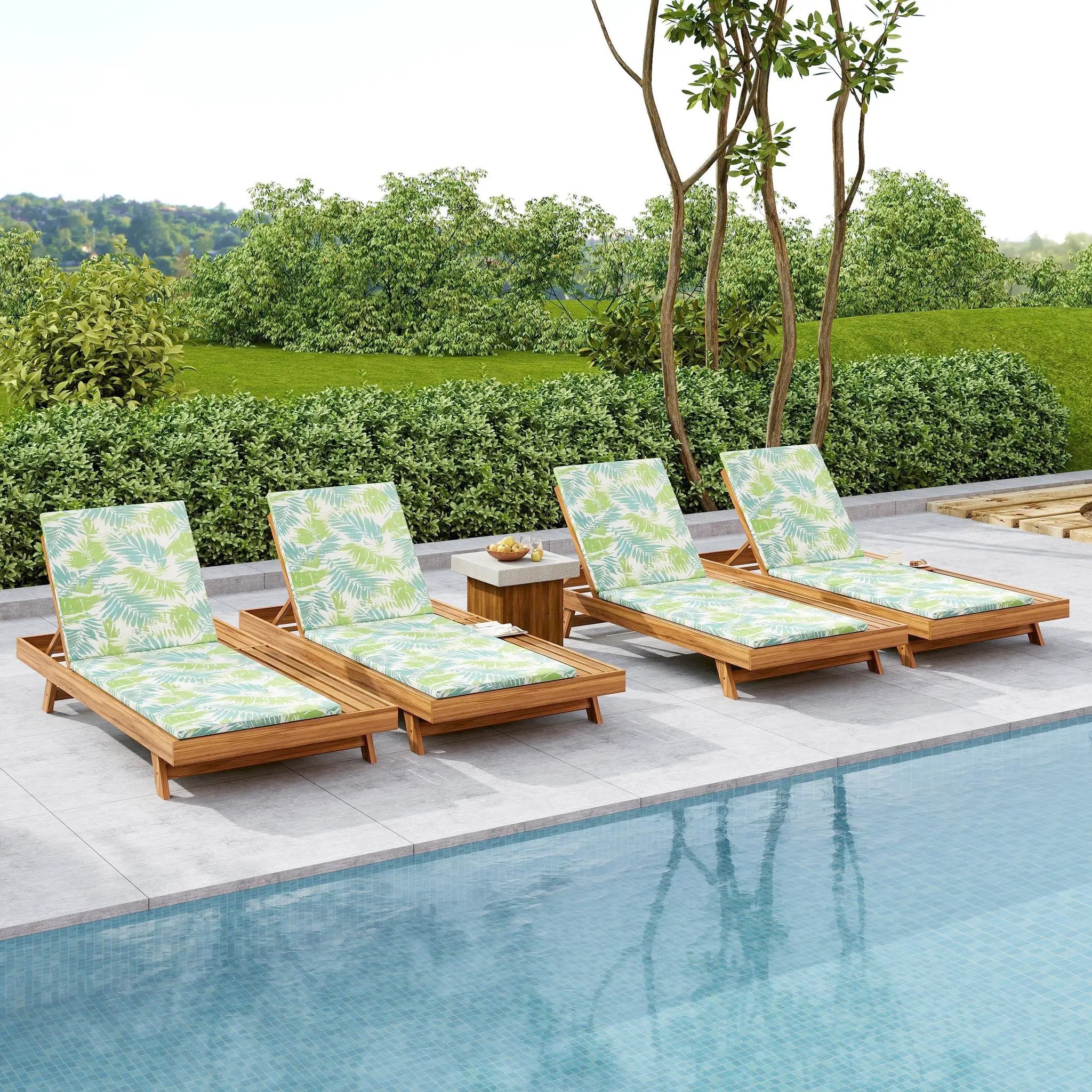 Lounge Chaise Set with Water-Resistant Cushions by HouseOfZazla