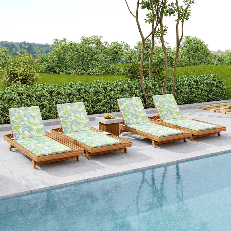 Lounge Chaise Set with Water-Resistant Cushions by HouseOfZazla