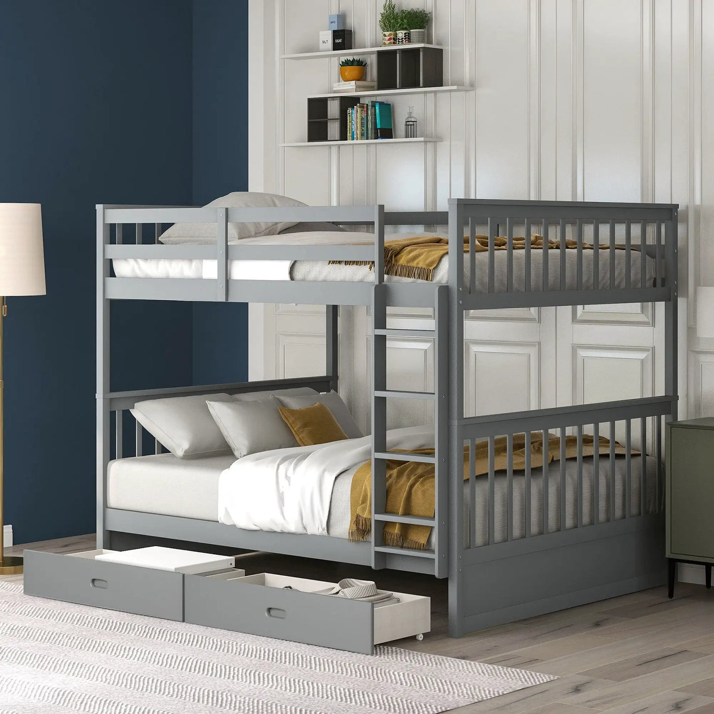 Bunk Bed With Ladders And 2 Storage Drawers by Unique Piece Furniture