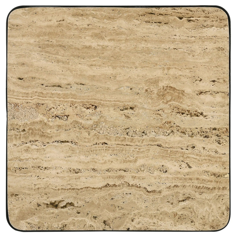 Elyna Square Stone Top Accent Side Table Beige by Unique Piece Furniture