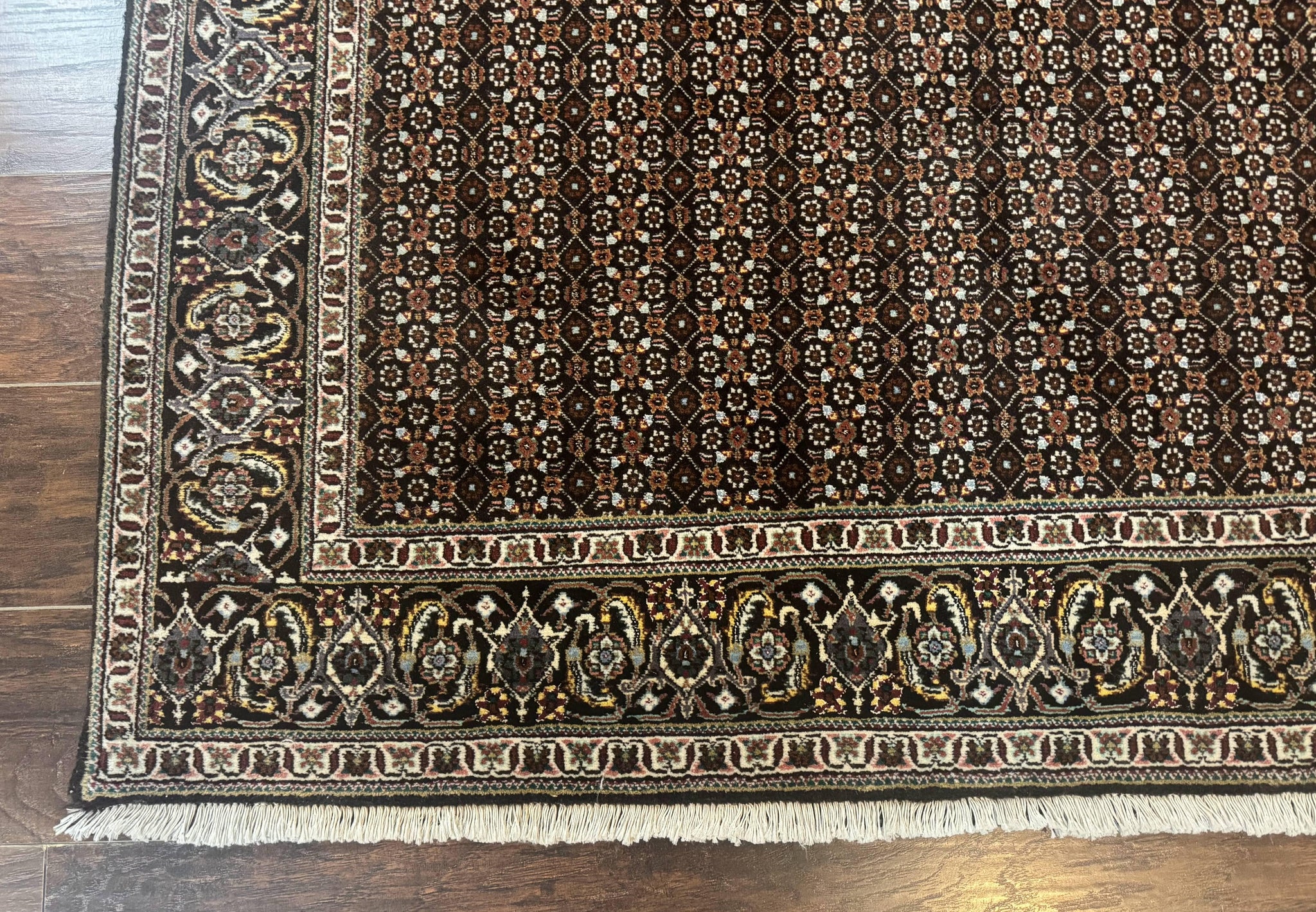 Persian Tabriz Rug 5x7, Black, Allover Pattern by Jewel Rugs