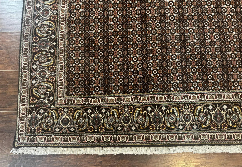 Persian Tabriz Rug 5x7, Black, Allover Pattern by Jewel Rugs