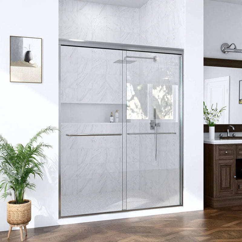 Semi-Frameless Double Sliding Shower Door by HouseOfZazla