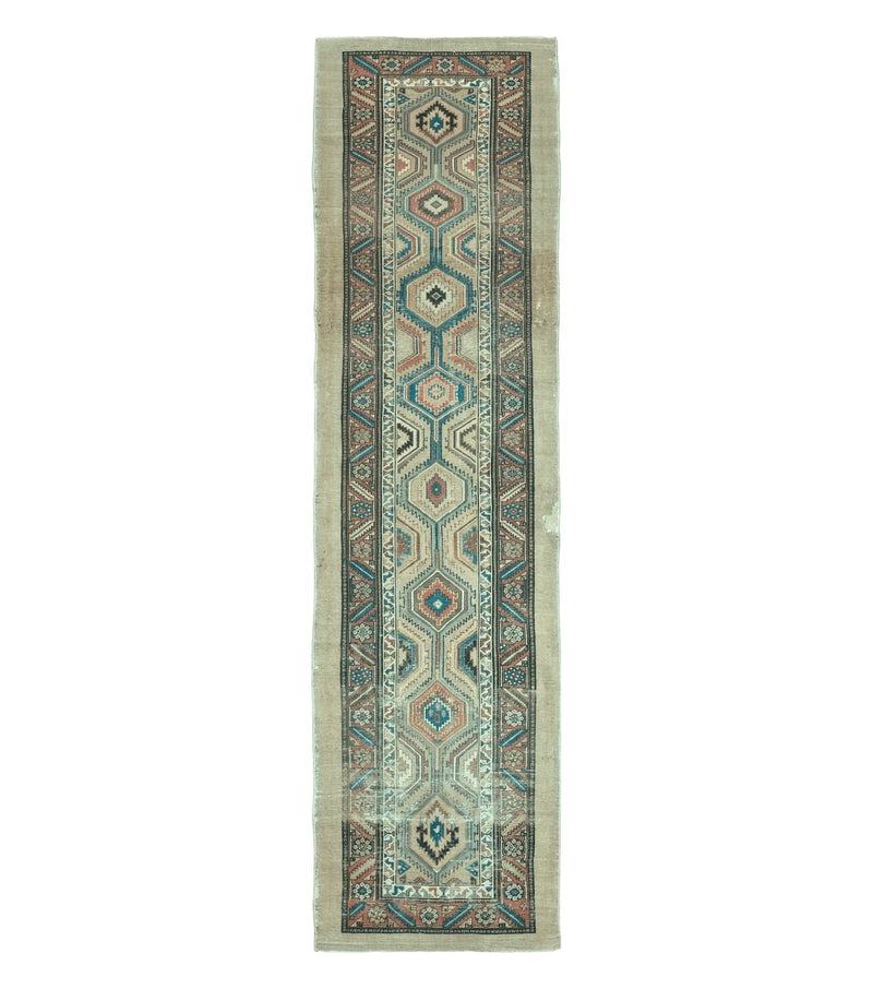 3'4" X 12' Antique Hand Made Turkish Wool Rug Runner Carpet Camel Hair Nice by Jewel Rugs
