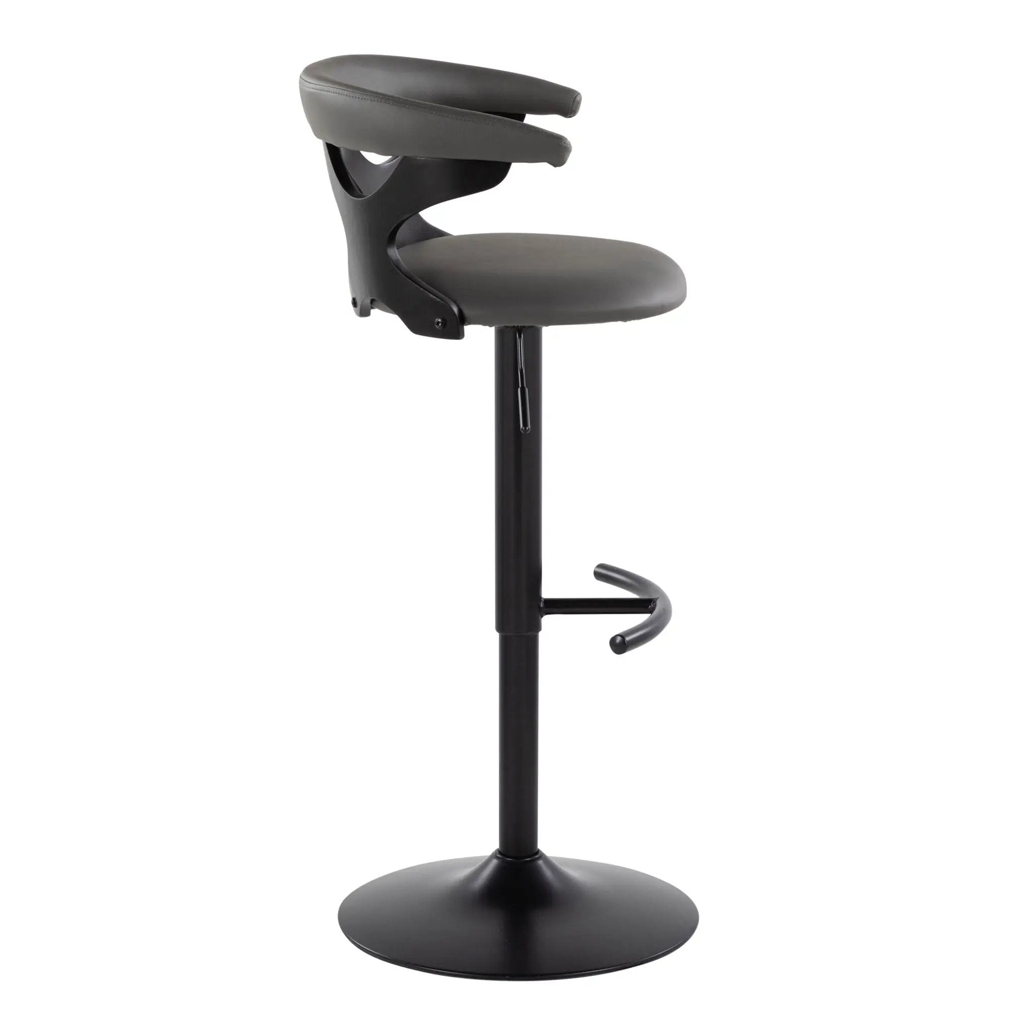 Gardenia - Contemporary Adjustable Barstool With Swivel With Rounded T Footrest (Set of 2) by HouseOfZazla