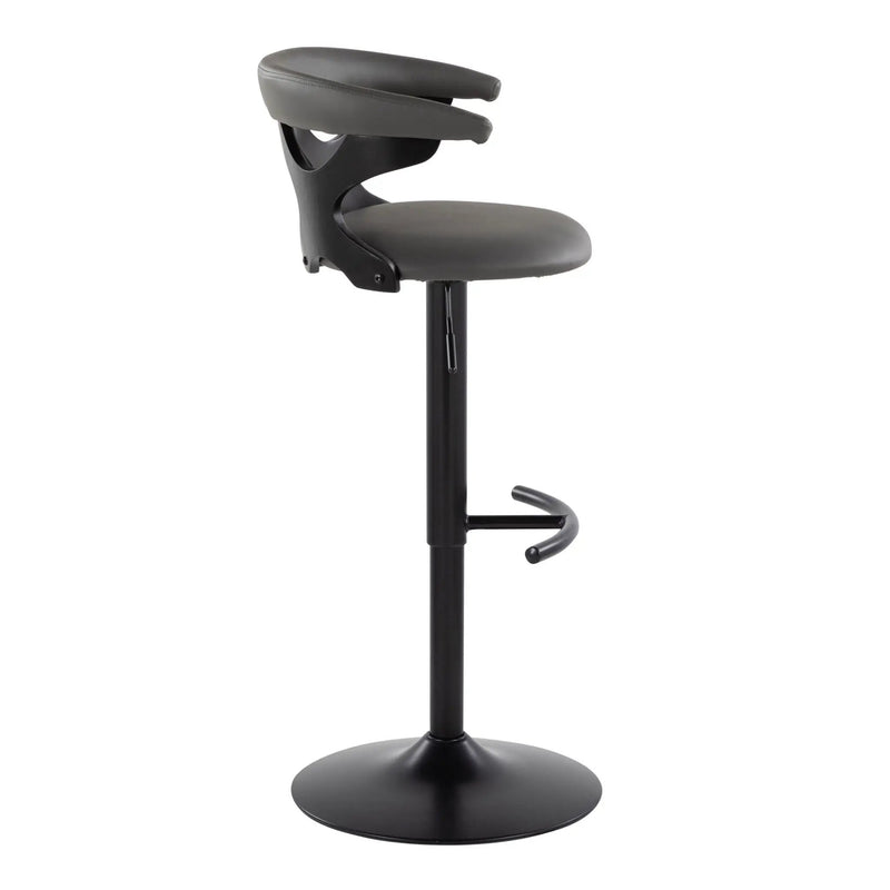 Gardenia - Contemporary Adjustable Barstool With Swivel With Rounded T Footrest (Set of 2) by HouseOfZazla