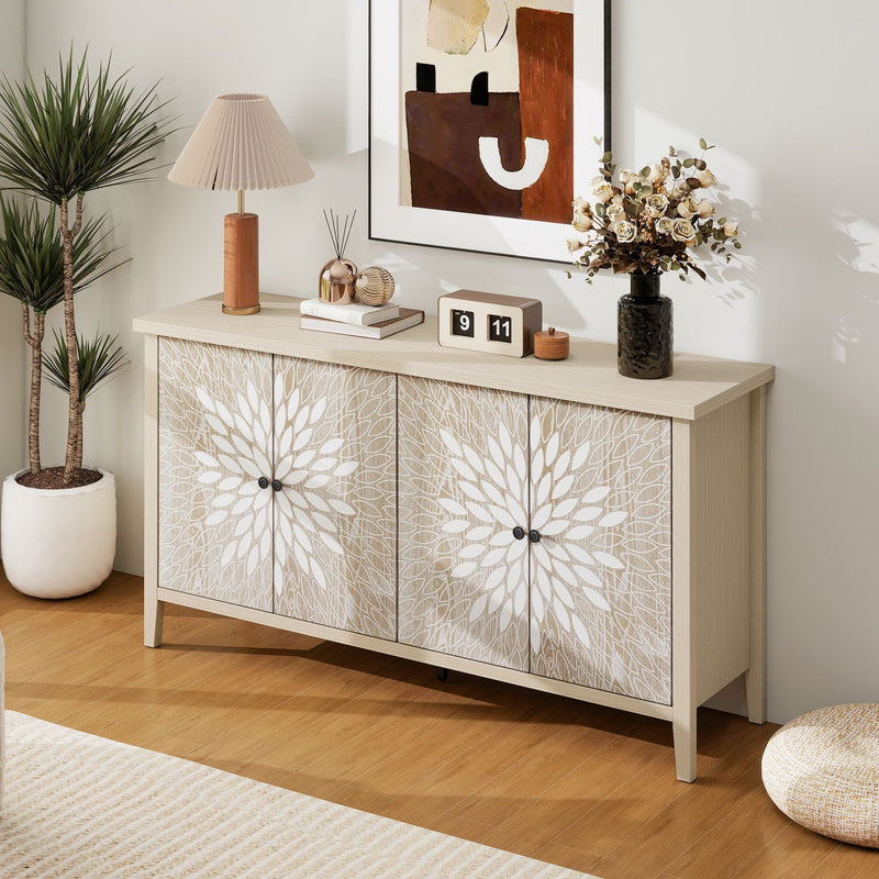 Modern Storage Cabinet With 4 Doors & Adjustable Shelves by HouseOfZazla