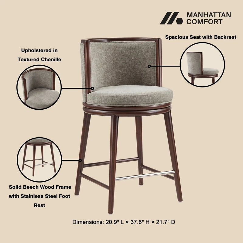 Evalyn Dove - Counter Stool - Griege by HouseOfZazla