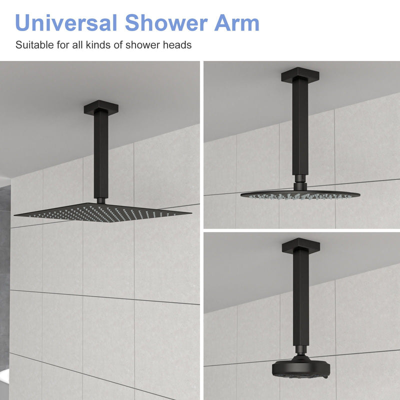 Premium 8" Ceiling Mounted Shower Arm With Flange by HouseOfZazla