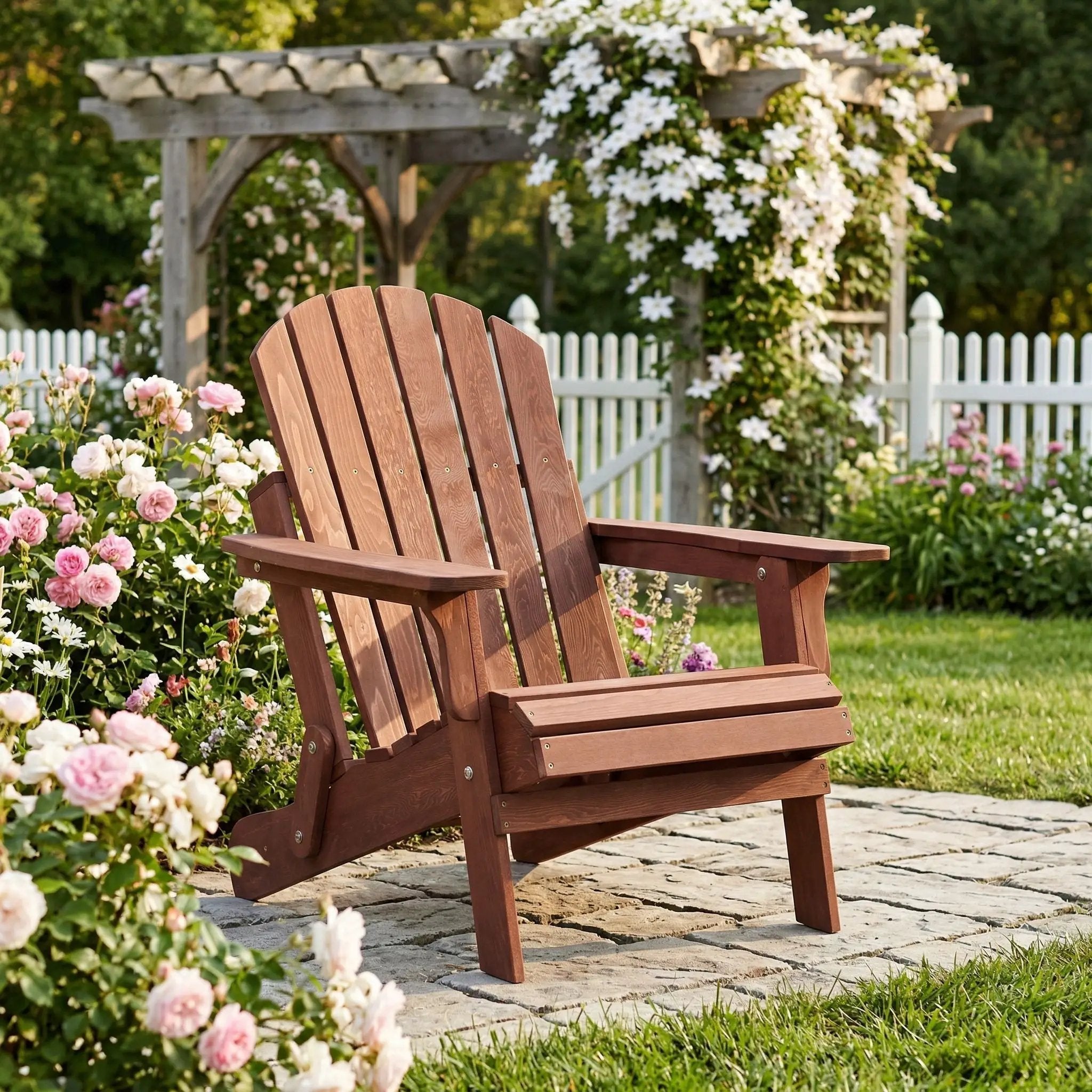Oversize Outdoor Folding Adirondack Chair, Patio Chair For Garden by HouseOfZazla