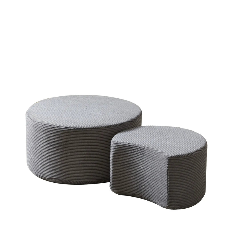 Modern Upholstered Round Coffee Table For Living Room (Set of 2) by HouseOfZazla