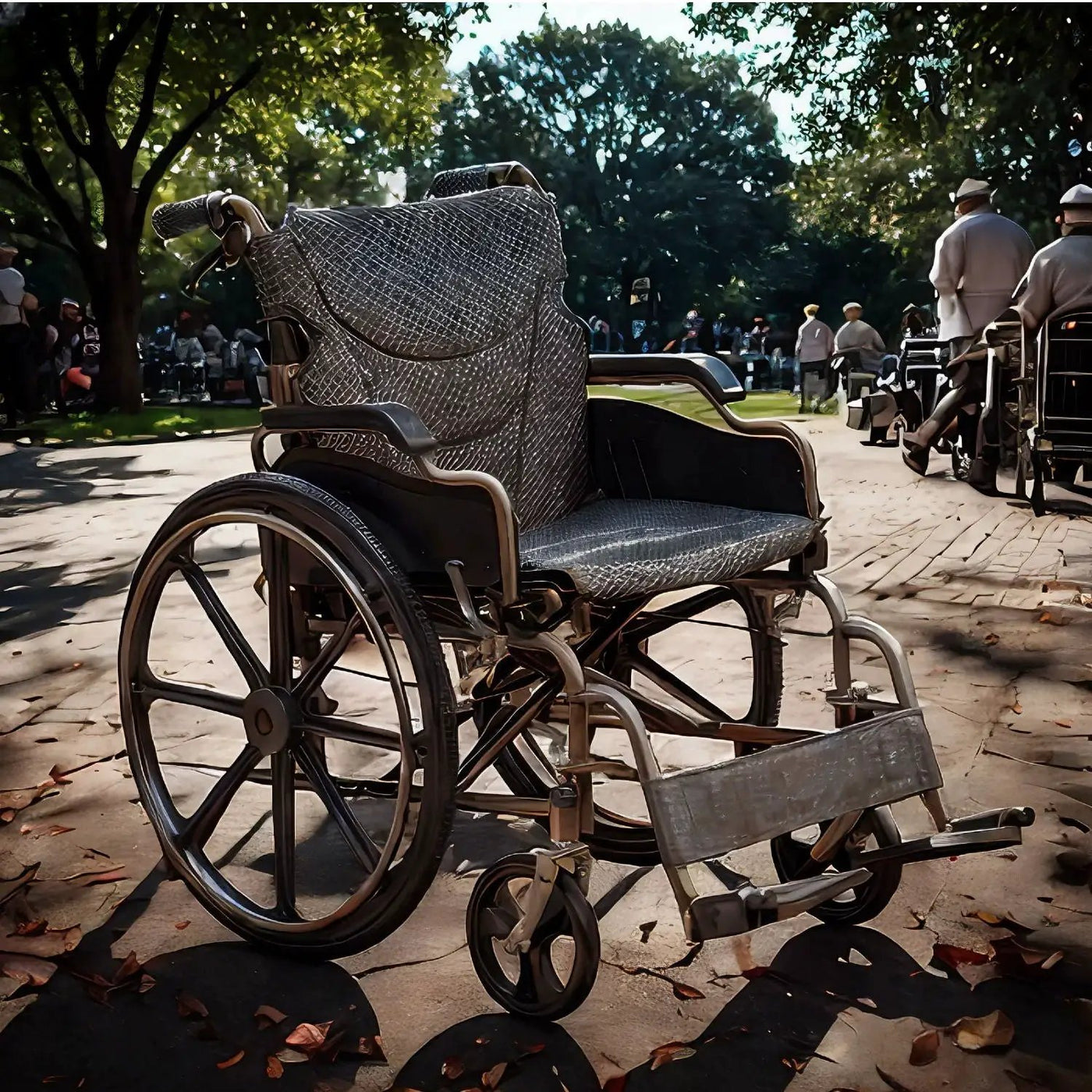 Lightweight Foldable Manual Wheelchair for Adults with Double Brakes by HouseOfZazla