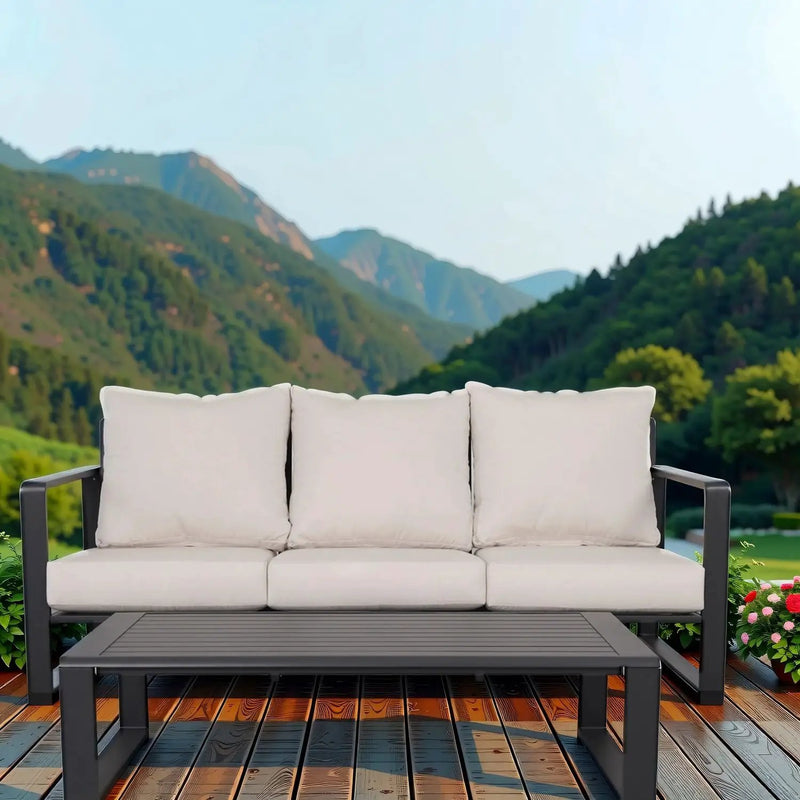 Sofa With Rectangular Coffee Table by Unique Piece Furniture