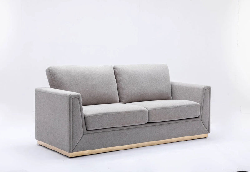 Valin - Linen Sofa For Living Room - Gray by HouseOfZazla