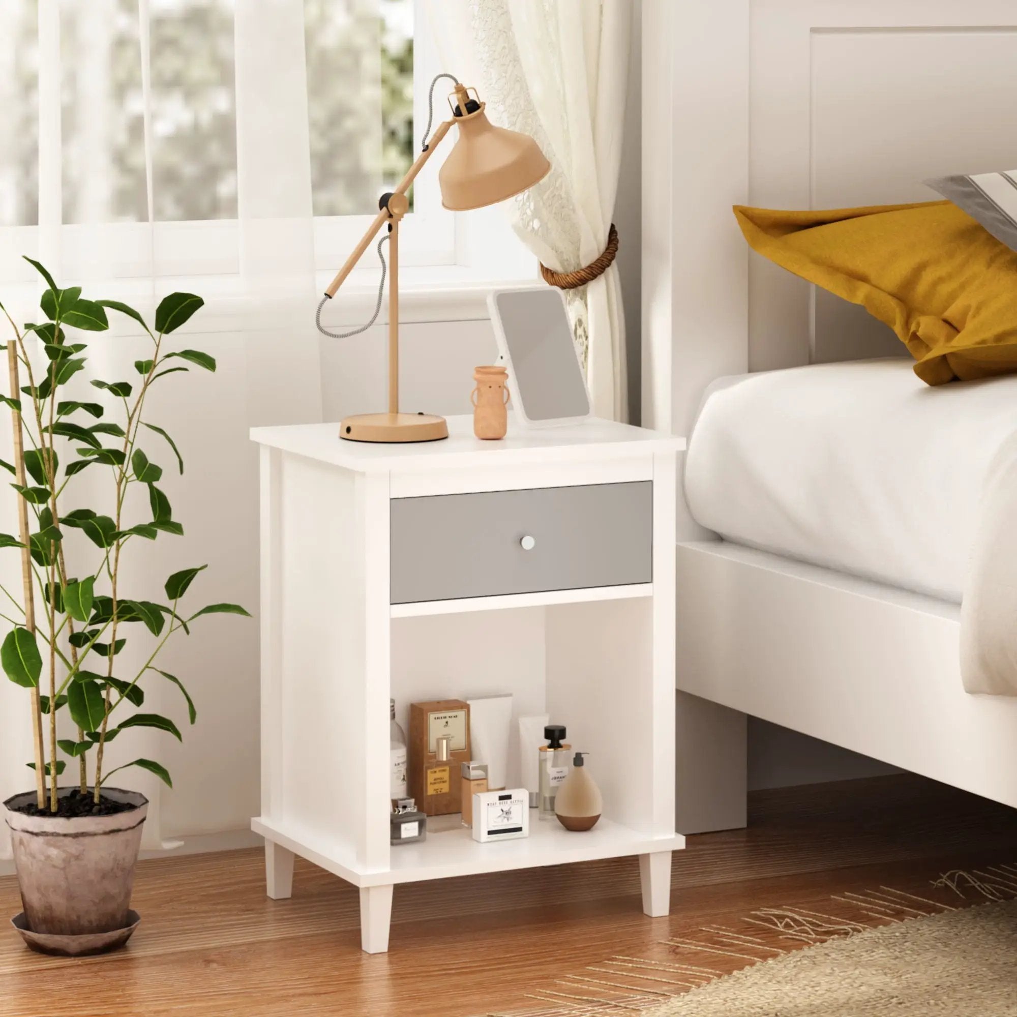 Nightstand With 1 Drawer 1 Shelf by HouseOfZazla