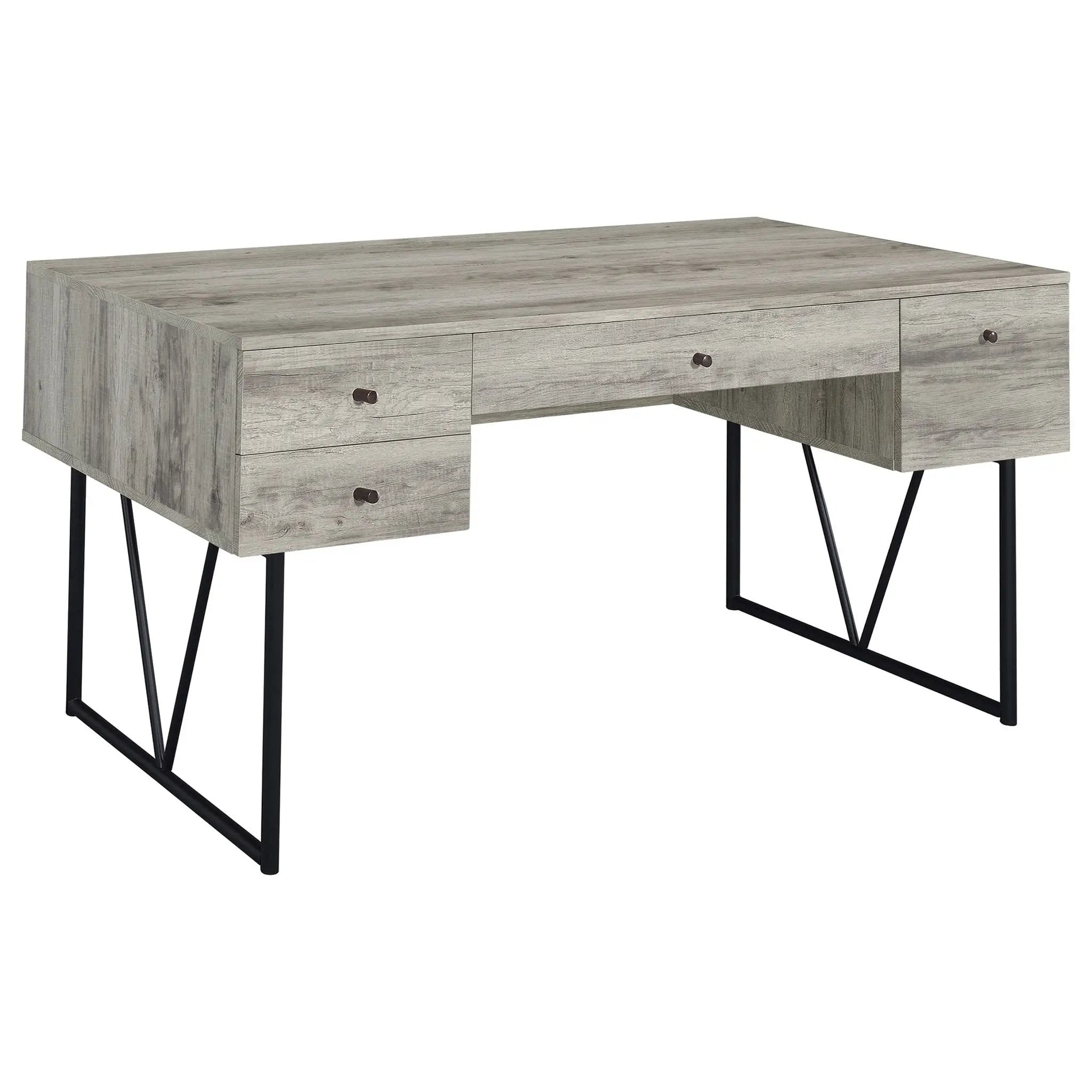 Analiese 63-inch 4-drawer Writing Desk Grey Driftwood by Unique Piece Furniture