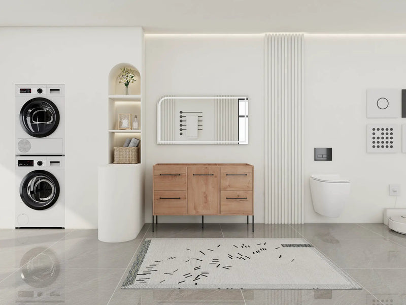 48" Freestanding Bathroom Vanity With Soft-Close Cabinet Door and 4 Drawers by HouseOfZazla