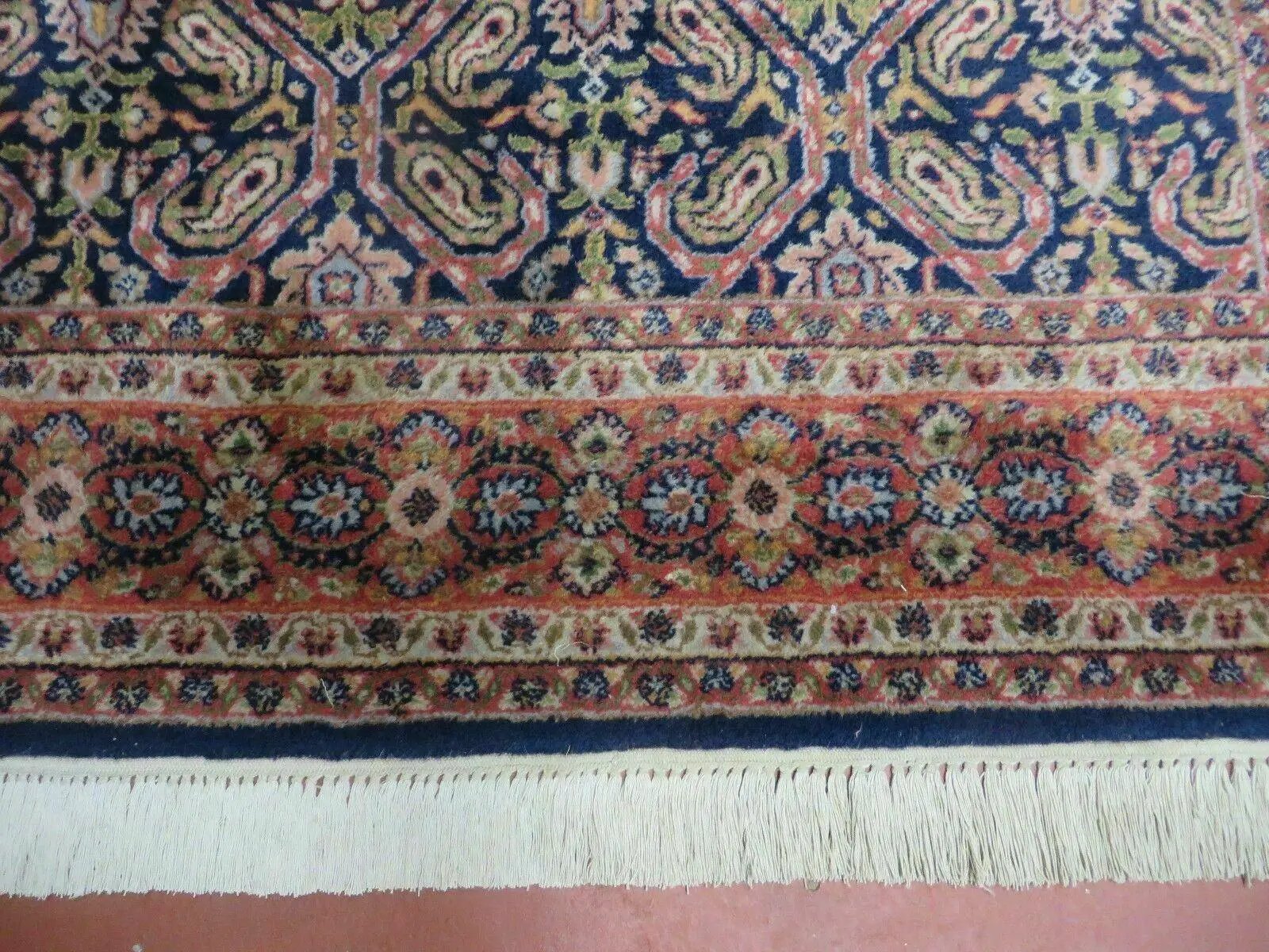 4' X 6' Vintage Fine Handmade India Floral Oriental Wool Rug Carpet Blue Red by Jewel Rugs