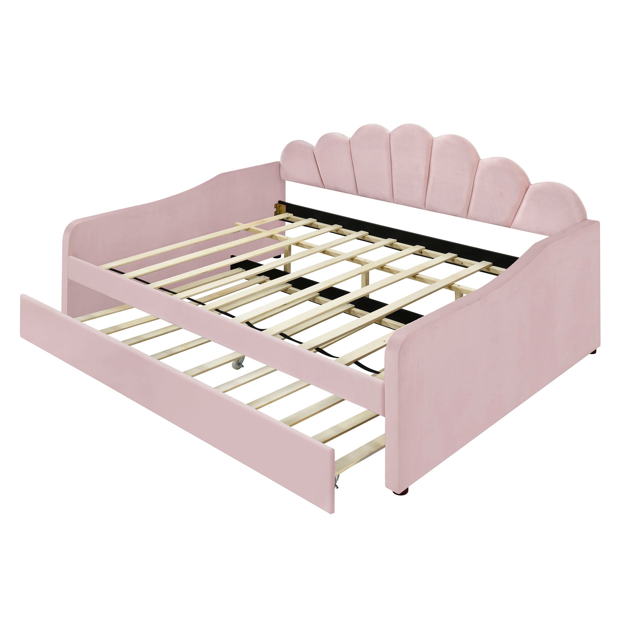 Upholstery Daybed Frame With Shell Shaped Backrest by HouseOfZazla