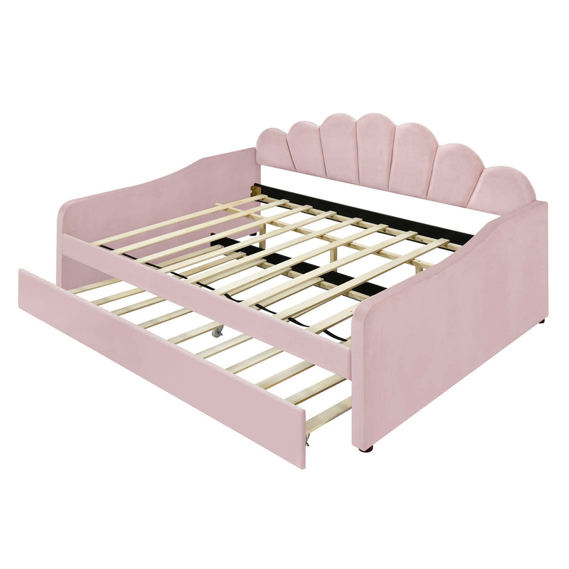 Upholstery Daybed Frame With Shell Shaped Backrest by HouseOfZazla