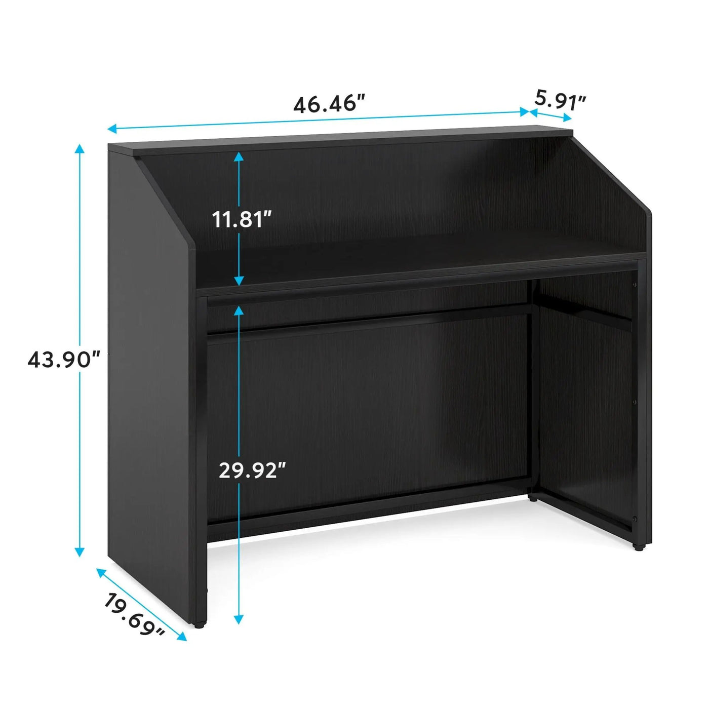 Modern Reception Desk, Front Desk Table With Cable Grommet & Privacy Panels by HouseOfZazla
