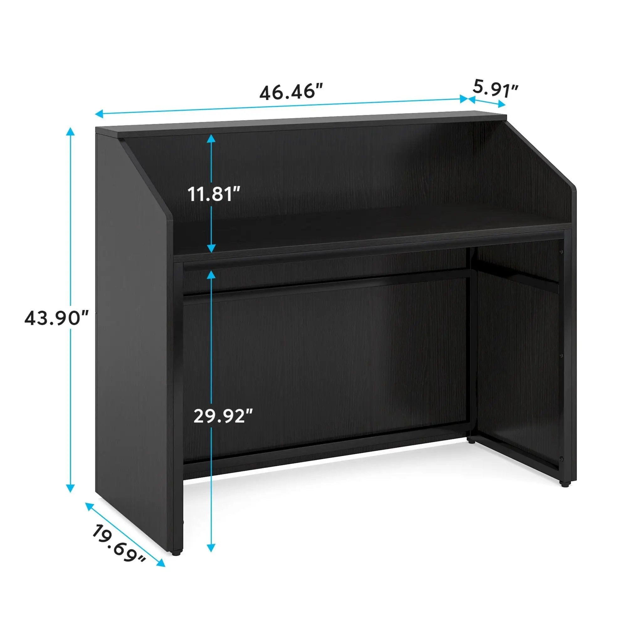 Modern Reception Desk, Front Desk Table With Cable Grommet & Privacy Panels by HouseOfZazla