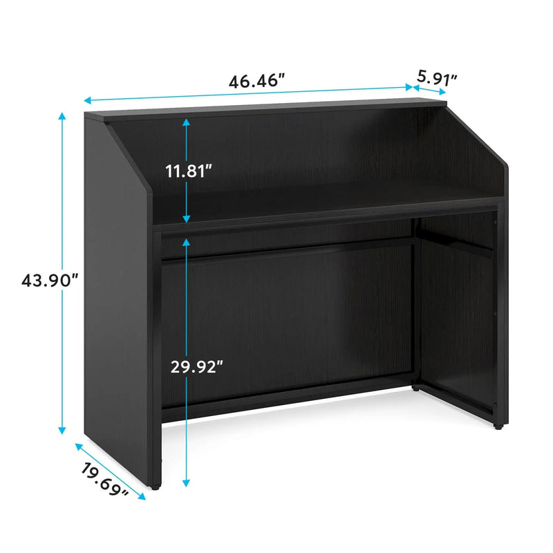 Modern Reception Desk, Front Desk Table With Cable Grommet & Privacy Panels by HouseOfZazla