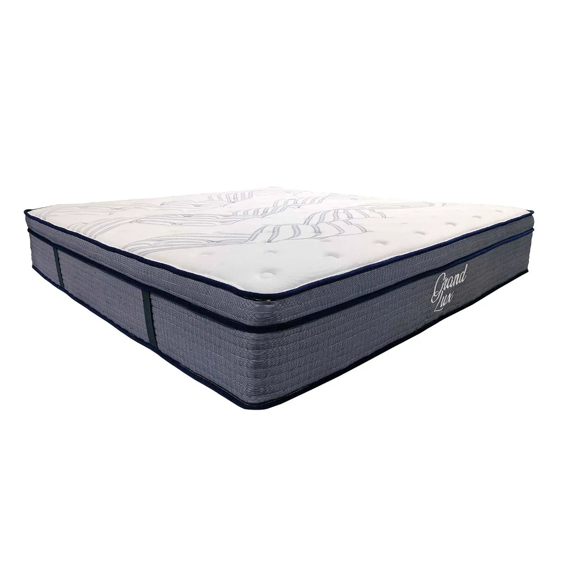 Hybrid Plush Foam Mattress, Soft Polyester Knit Cover, Multi Layer Foam Mattress - White / Gray - King by Unique Piece Furniture