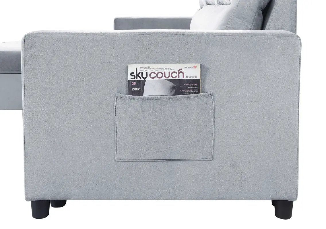 Ivy - Reversible Sleeper Sectional Sofa With Storage Chaise And Side Pocket by Unique Piece Furniture