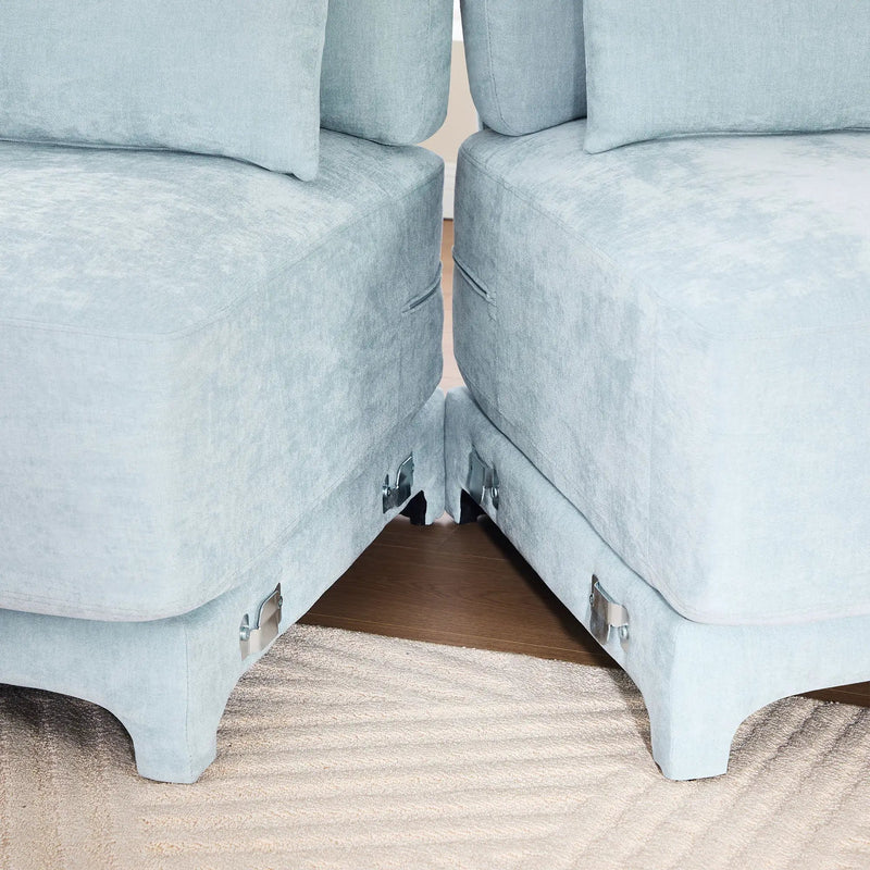 Stylish Sofa With Ottoman And Lumbar Pillows, Ergonomic Design by HouseOfZazla