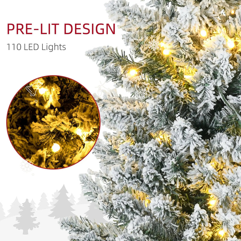 HOMCOM 5' Tall Pre-Lit Slim Noble Fir Artificial Christmas Tree by HouseOfZazla