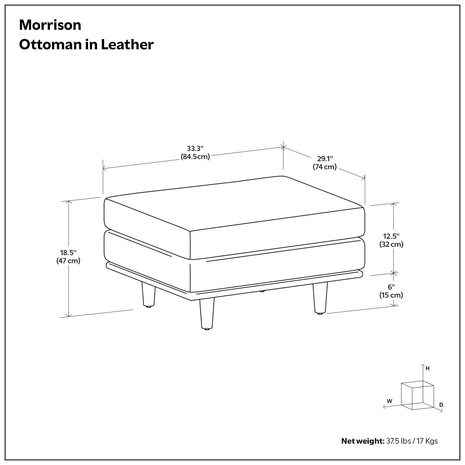 Morrison - Handcrafted Ottoman by Unique Piece Furniture