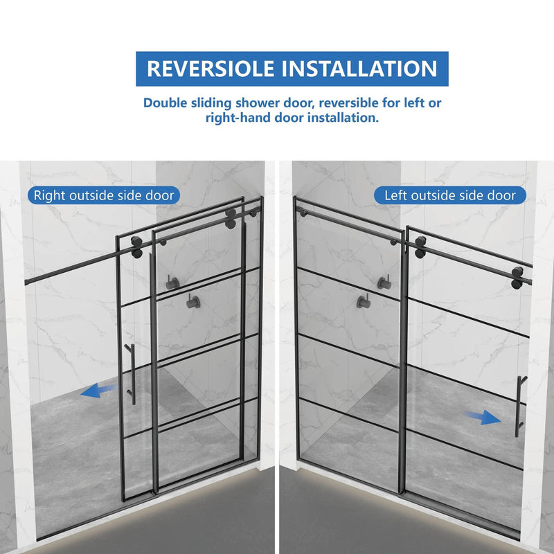 Matte Shower Doors - 56-60" W x 72" H by HouseOfZazla
