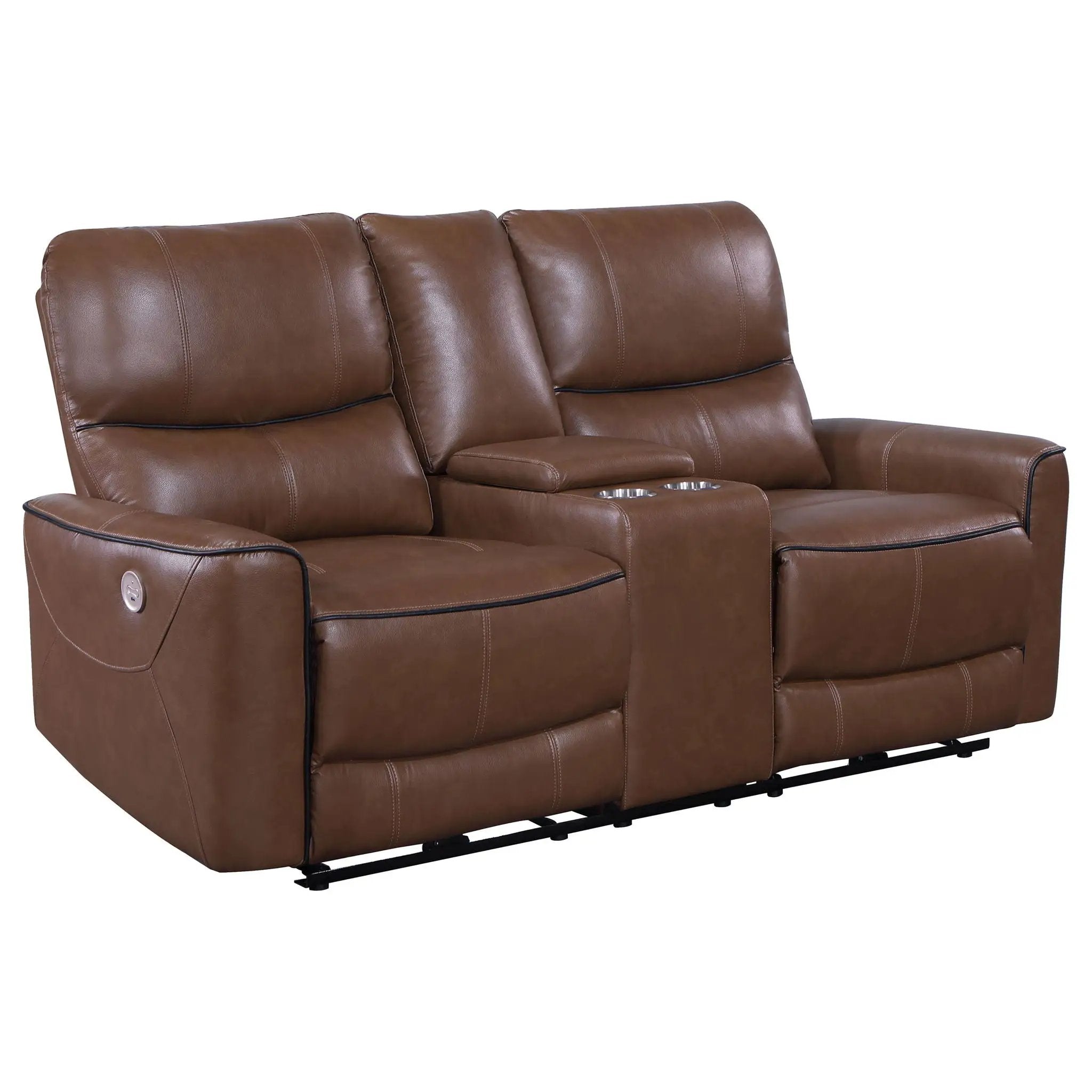 Greenfield 2-piece Power Reclining Sofa Set Saddle Brown by Unique Piece Furniture