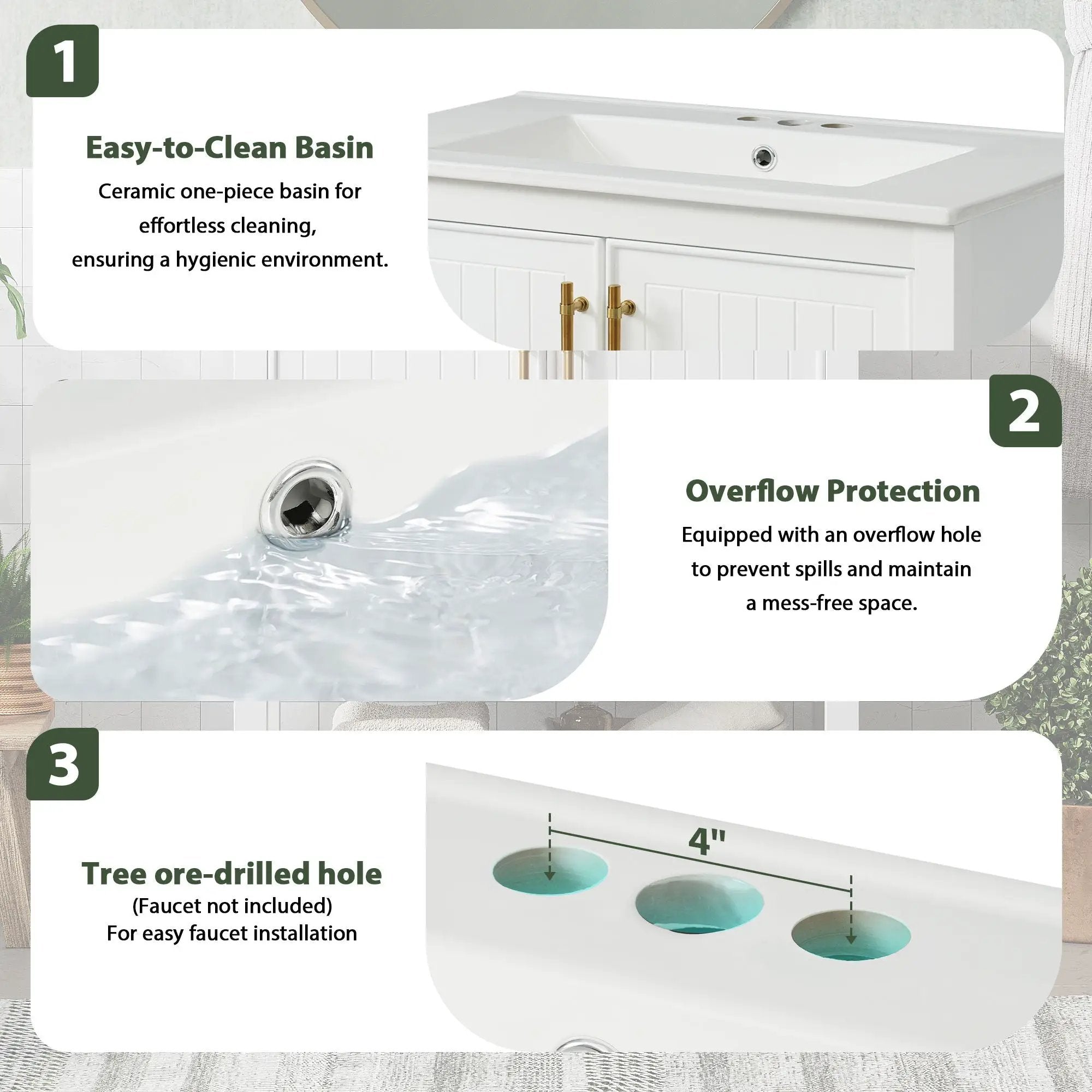 Elegant Bathroom Vanity With Ceramic Sink And Versatile Storage by HouseOfZazla
