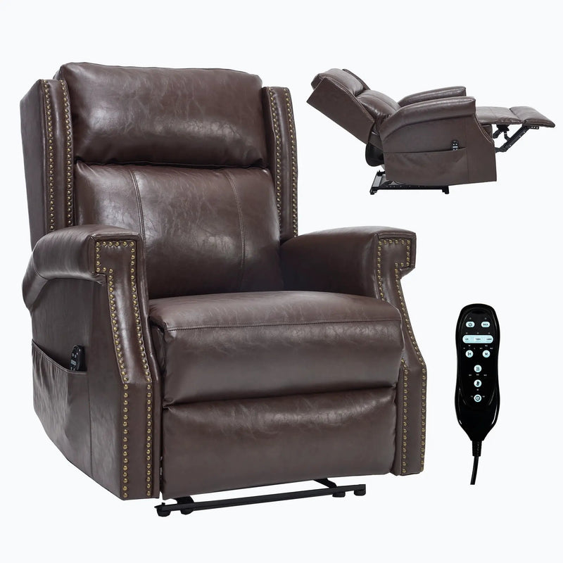 Manual Recliner Chair With Heavy Duty Motion Mechanism, 8 Vibrating Nodes And 3 Massage Modes For Living Room by HouseOfZazla