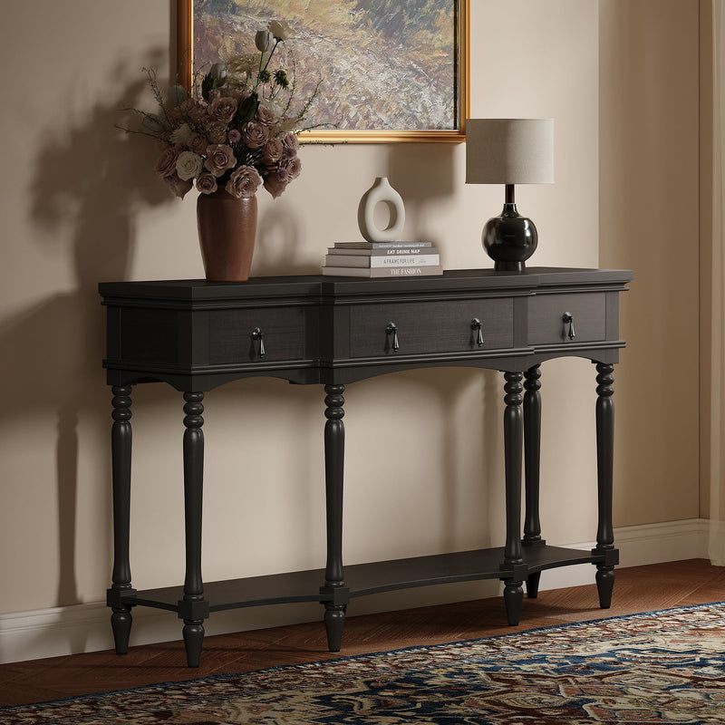 Retro Console Table With 3 Soft Close Drawers by HouseOfZazla