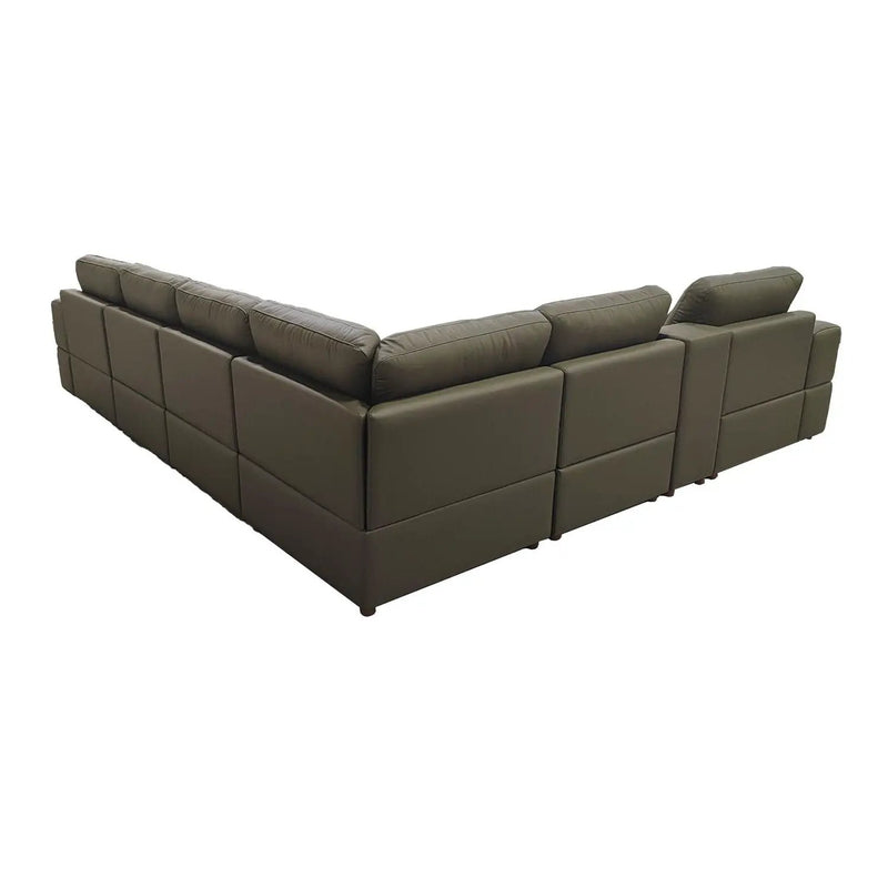 Large - Arm Upholstery Modular Sectional With Custom Configuration - Olive Green by Unique Piece Furniture