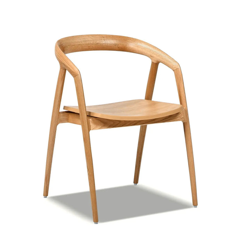 Simeon - Scandinavian Sculpted Dining Chair - Warm Natural Brown by HouseOfZazla