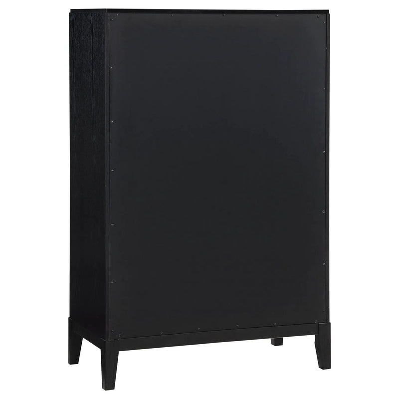 California King 5 Piece Bedroom Set With Fluted Detailing - Black