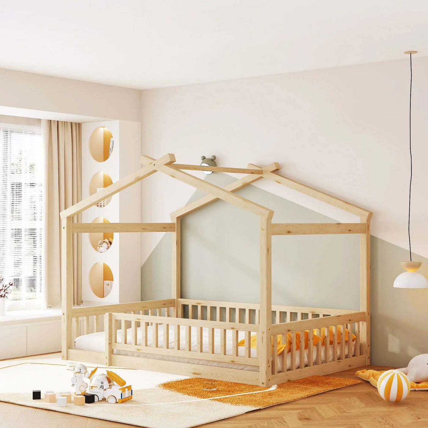 Bed House Bed Frame With Fence by Unique Piece Furniture