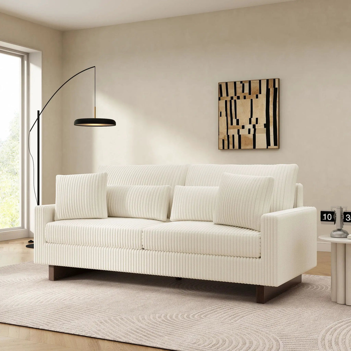 Modern Loveseat Sofa With 4 Pillows by HouseOfZazla